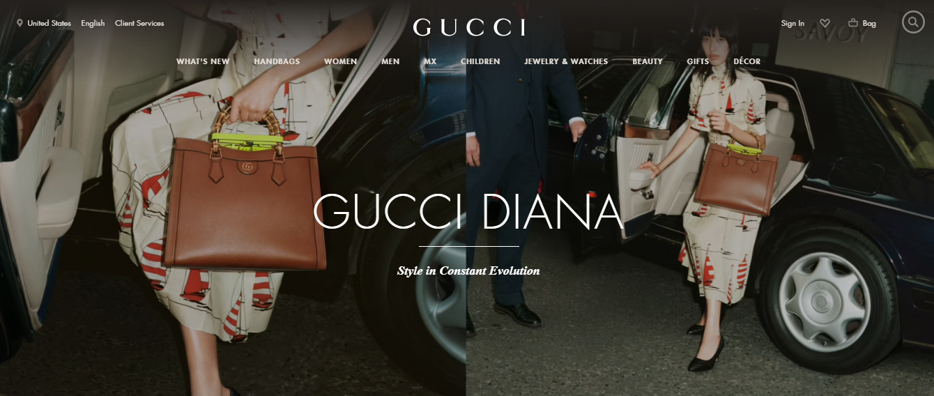 Phương Oanh xuất hiện trên trang web của Gucci